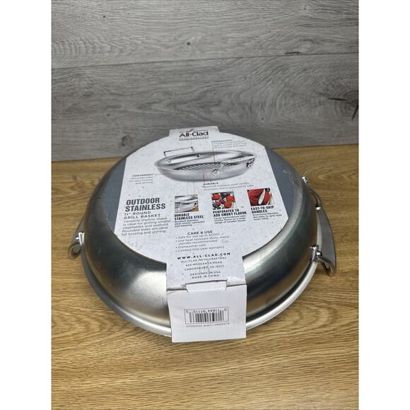 All-Clad Outdoor Stainless-Steel 11" Round Grill Basket ~NEW - Picture 6 of 7